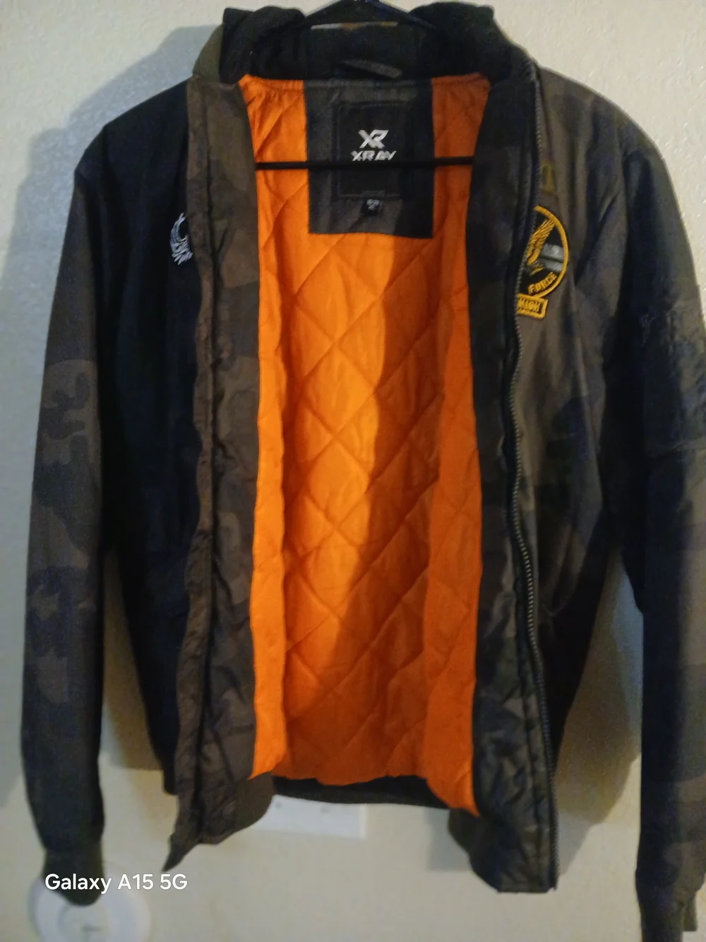 Kids Army Camo Bomber Jacket - Black/Gray